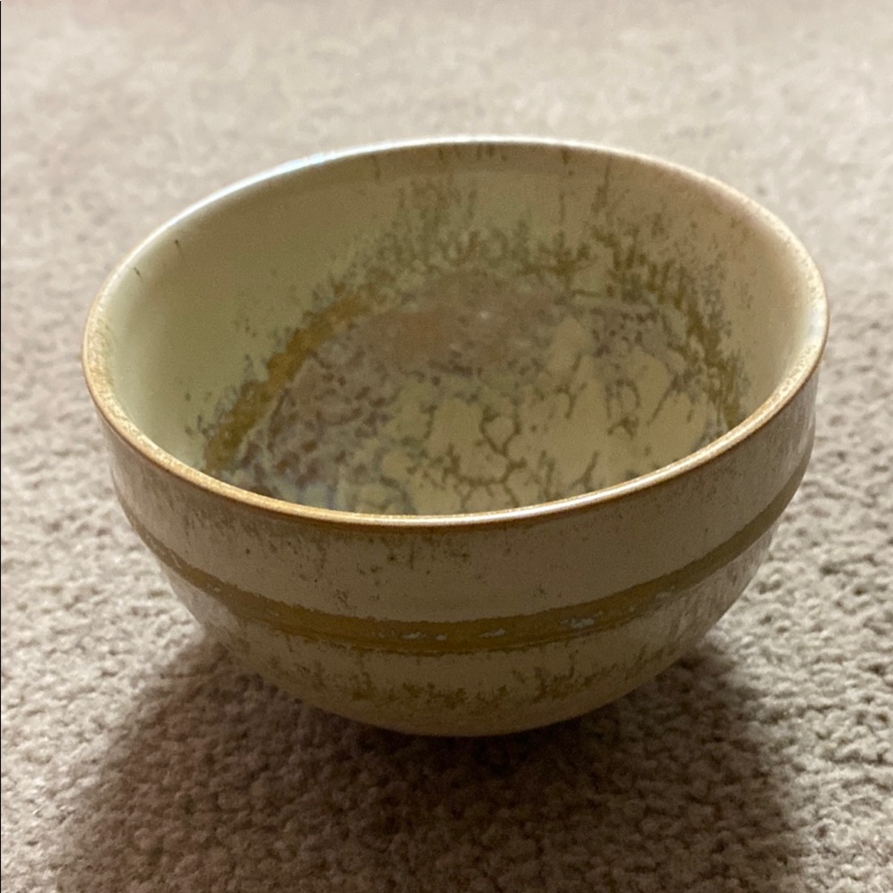 Elegant Cream and Brown Ceramic Bowl